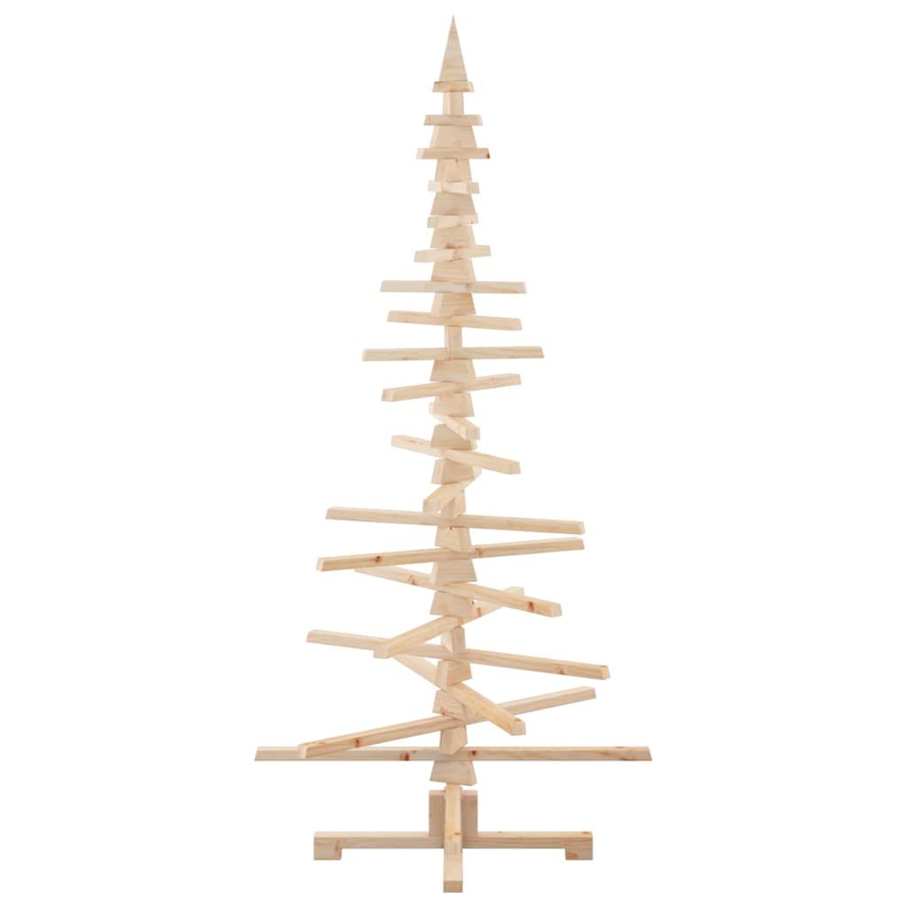 vidaXL Wooden Christmas Tree Solid Pine Wood Natural with Unfinished - Brown - 180 cm