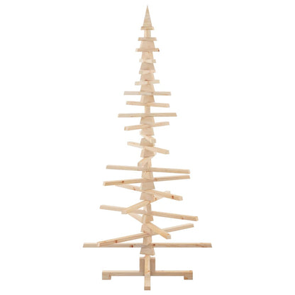 vidaXL Wooden Christmas Tree Solid Pine Wood Natural with Unfinished - Brown - 180 cm