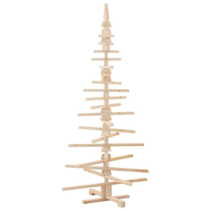 vidaXL Wooden Christmas Tree Solid Pine Wood Natural with Unfinished - Brown - 180 cm