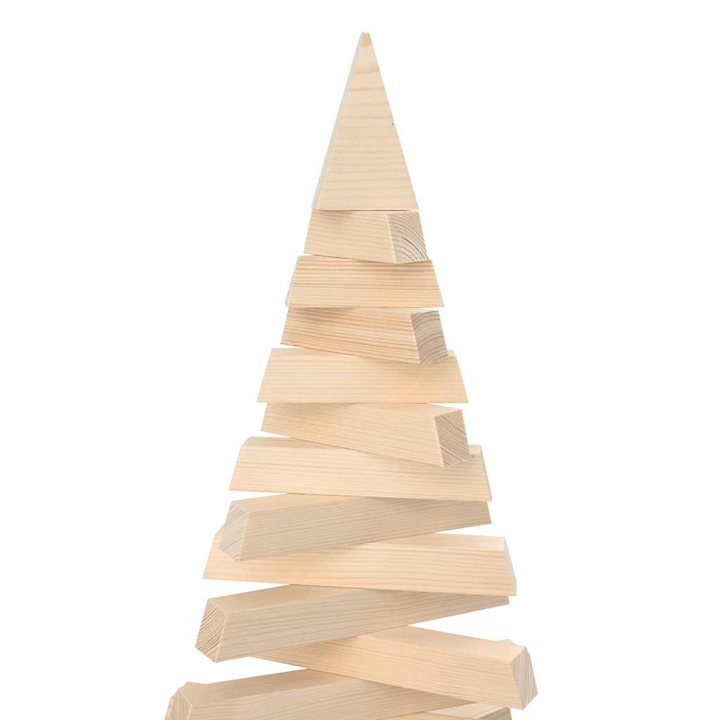 vidaXL Wooden Christmas Tree Solid Pine Wood Natural with Unfinished - Brown - 180 cm