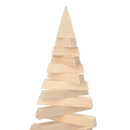 vidaXL Wooden Christmas Tree Solid Pine Wood Natural with Unfinished - Brown - 180 cm