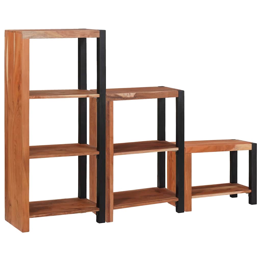 vidaXL Bookshelf 6-Tier 3 pcs 50 x 30 x 110 cm Solid Acacia Wood Brown