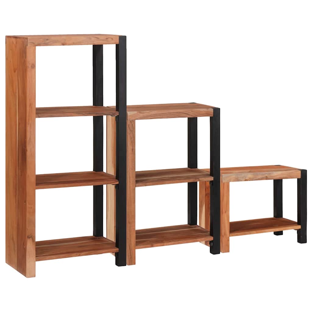 vidaXL Bookshelf 6-Tier 3 pcs 50 x 30 x 110 cm Solid Acacia Wood Brown