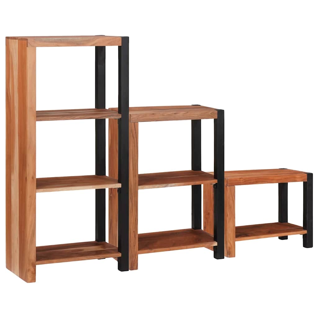 vidaXL Bookshelf 6-Tier 3 pcs 50 x 30 x 110 cm Solid Acacia Wood Brown