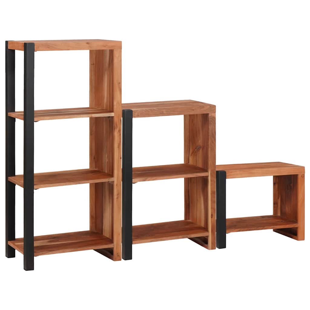 vidaXL Bookshelf 6-Tier 3 pcs 50 x 30 x 110 cm Solid Acacia Wood Brown