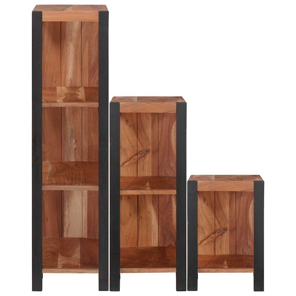 vidaXL Bookshelf 6-Tier 3 pcs 50 x 30 x 110 cm Solid Acacia Wood Brown