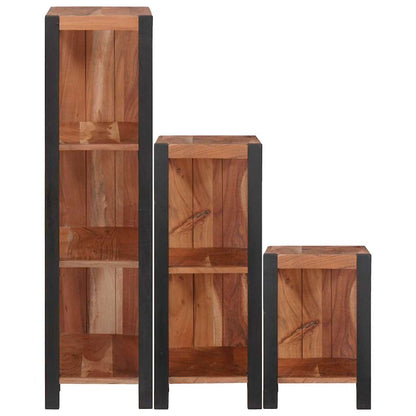 vidaXL Bookshelf 6-Tier 3 pcs 50 x 30 x 110 cm Solid Acacia Wood Brown