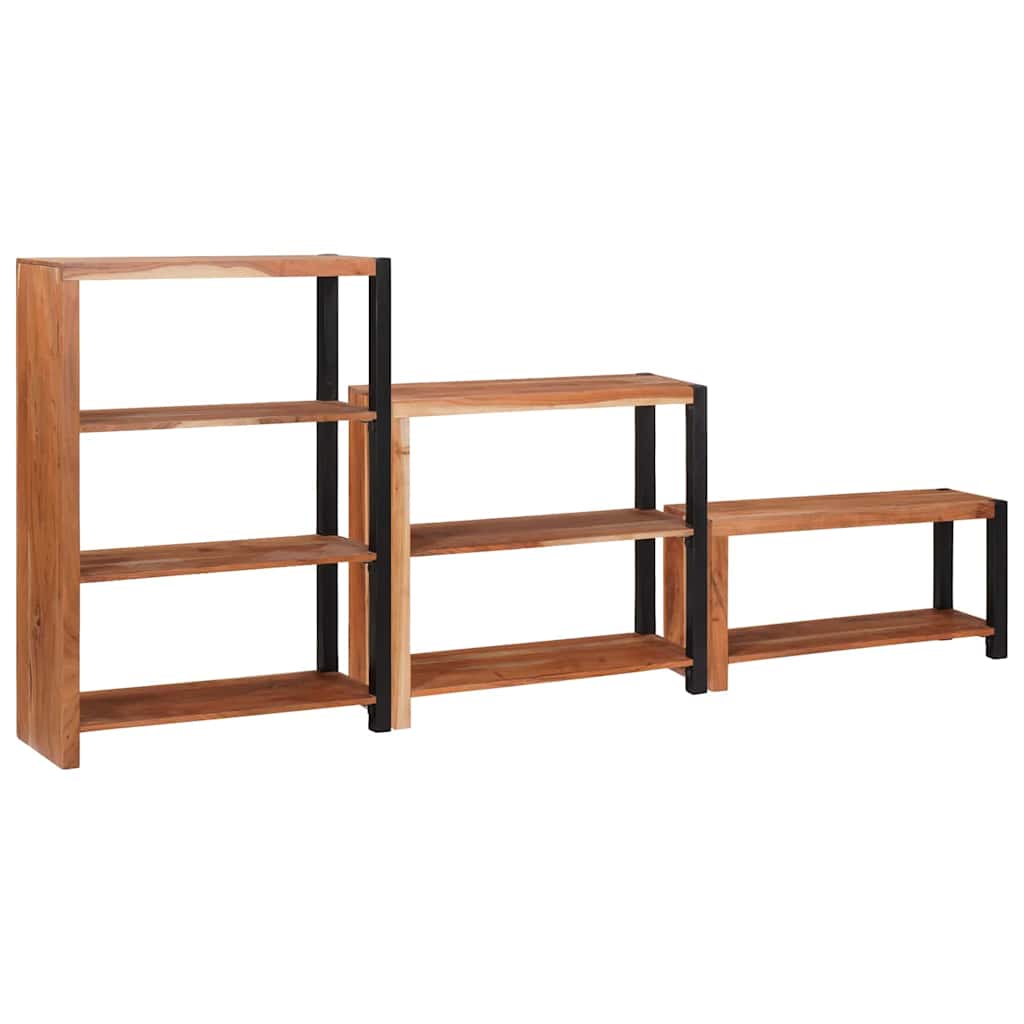 vidaXL Bookshelf 6-Tier 3 pcs 80 x 30 x 110 cm Solid Acacia Wood Brown