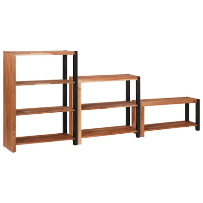 vidaXL Bookshelf 6-Tier 3 pcs 80 x 30 x 110 cm Solid Acacia Wood Brown