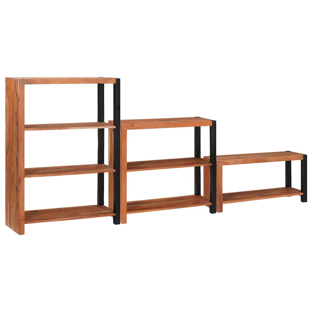 vidaXL Bookshelf 6-Tier 3 pcs 80 x 30 x 110 cm Solid Acacia Wood Brown