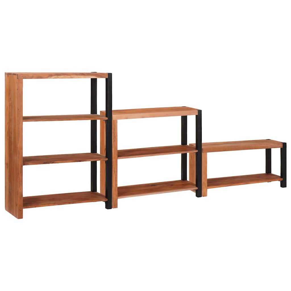 vidaXL Bookshelf 6-Tier 3 pcs 80 x 30 x 110 cm Solid Acacia Wood Brown