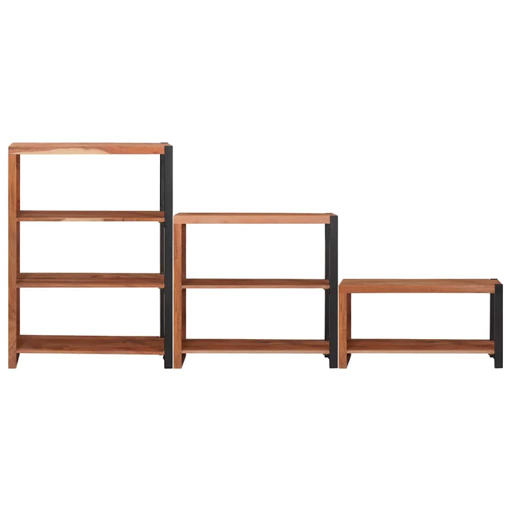 vidaXL Bookshelf 6-Tier 3 pcs 80 x 30 x 110 cm Solid Acacia Wood Brown