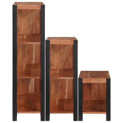 vidaXL Bookshelf 6-Tier 3 pcs 80 x 30 x 110 cm Solid Acacia Wood Brown