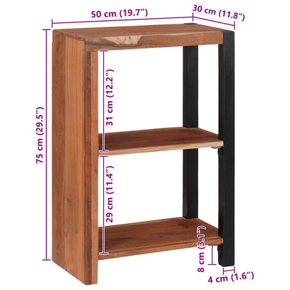 vidaXL Bookshelf Brown 50 x 30 x 75 cm Solid Acacia Wood
