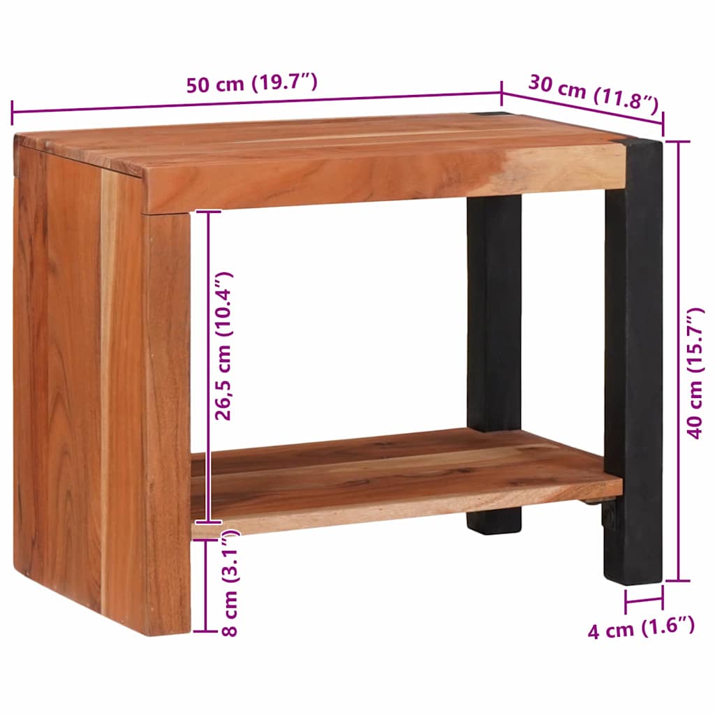 vidaXL Bookshelf Brown 50 x 30 x 40 cm Solid Acacia Wood