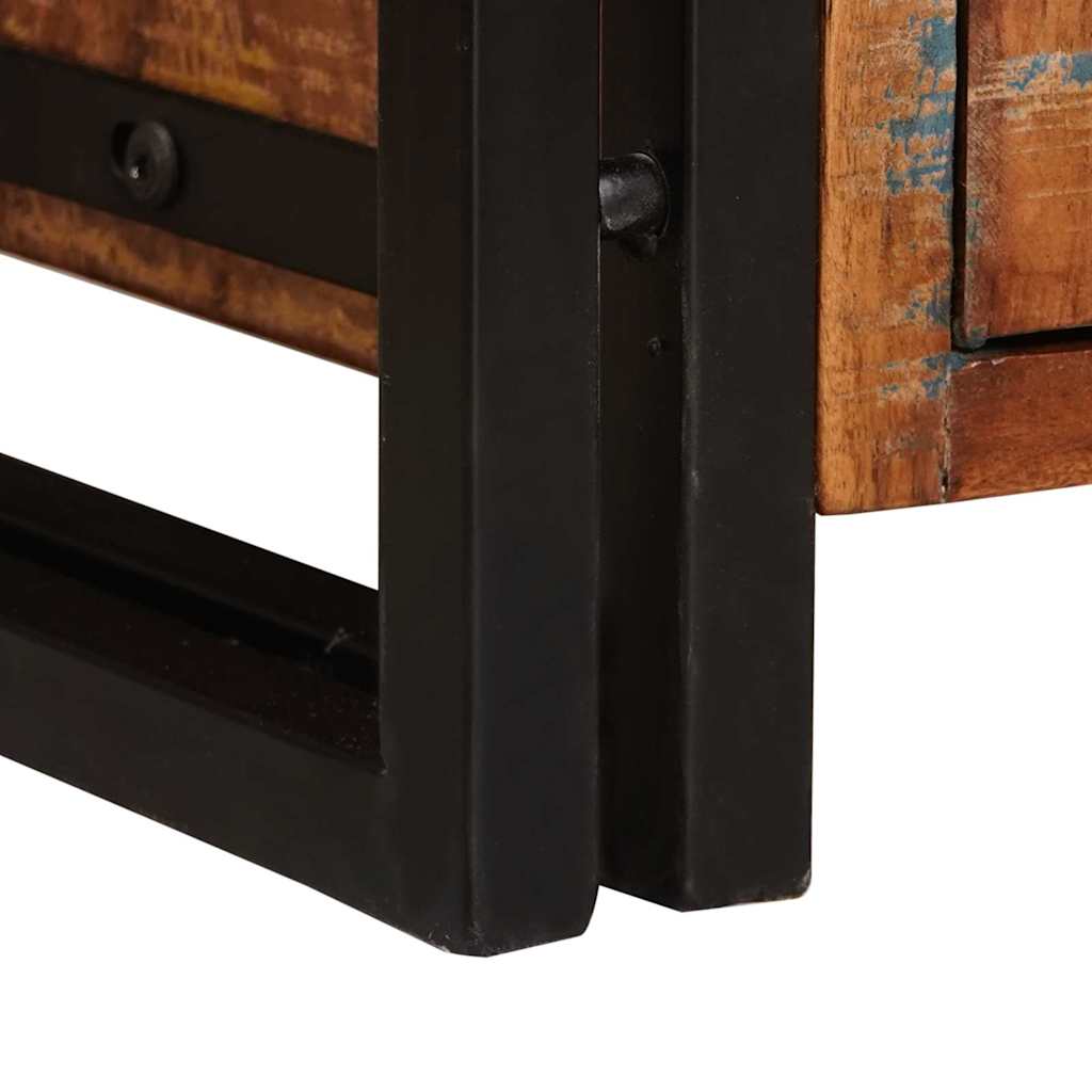 vidaXL Bookshelf with Doors Brown Solid Reclaimed Wood and Metal - 72 x 33 x 110 cm