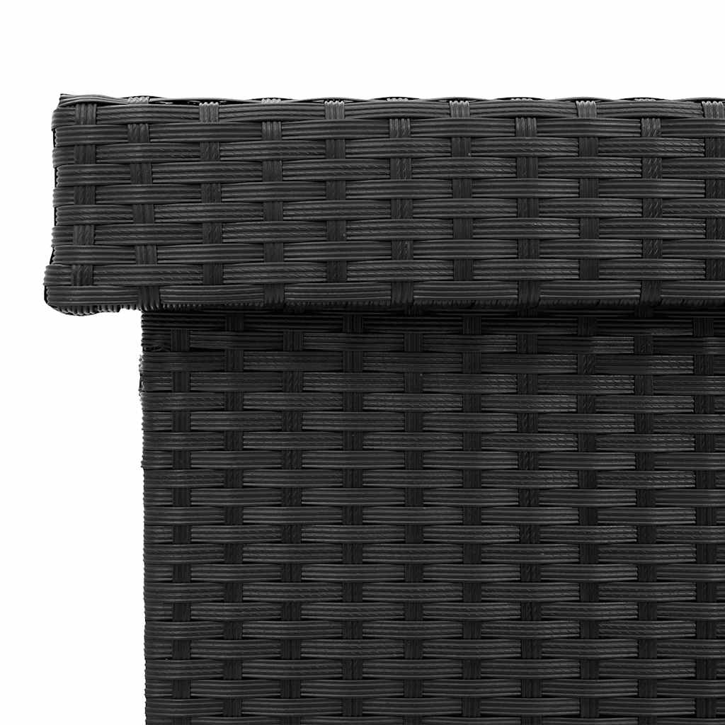 vidaXL Garden Storage Box with Wheels Black 110x55x73 cm Poly Rattan