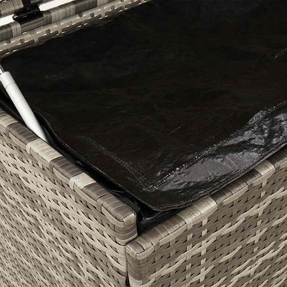 vidaXL Garden Storage Box with Wheels Grey 110x55x73 cm Poly Rattan