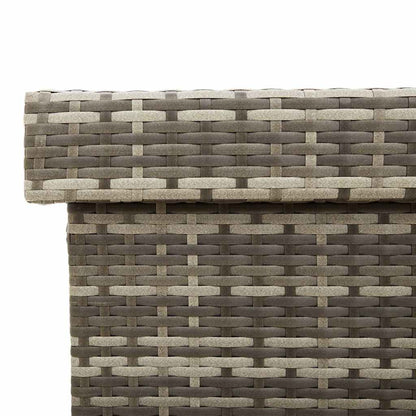 vidaXL Garden Storage Box with Wheels Grey 110x55x73 cm Poly Rattan