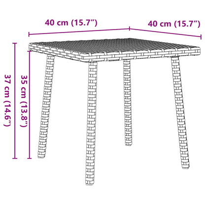 vidaXL Garden Coffee Table Rectangular Beige 40x40x37 cm Poly Rattan