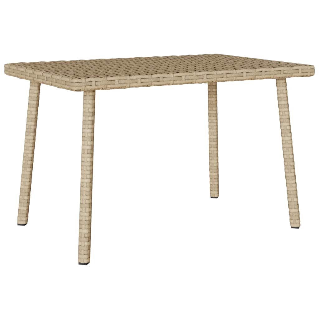 vidaXL Garden Coffee Table Rectangular Beige 60x40x37 cm Poly Rattan
