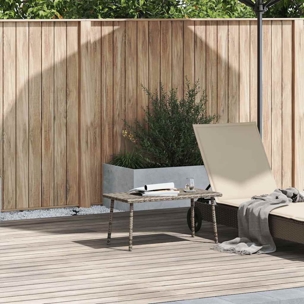 vidaXL Garden Coffee Table Rectangular Grey 80x40x37 cm Poly Rattan