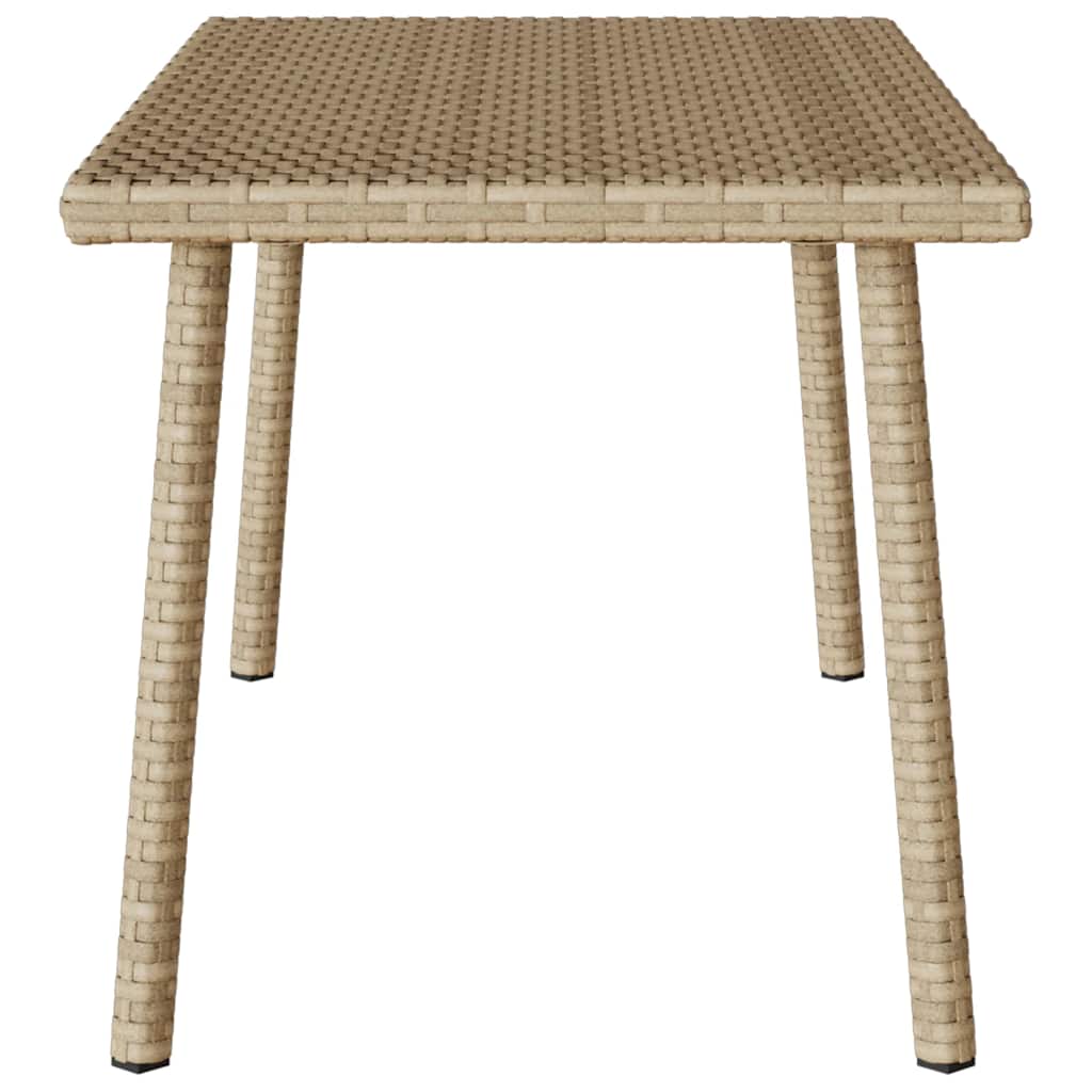 vidaXL Garden Coffee Table Rectangular Beige 80x40x37 cm Poly Rattan