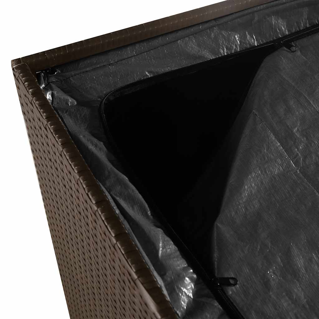 vidaXL Garden Storage Box Brown 110x50x58 cm Poly Rattan