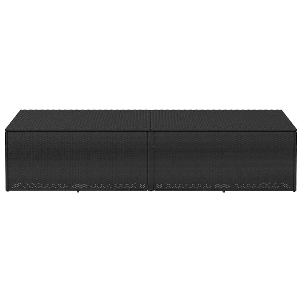 vidaXL Garden Storage Box Black 220x50x58 cm Poly Rattan