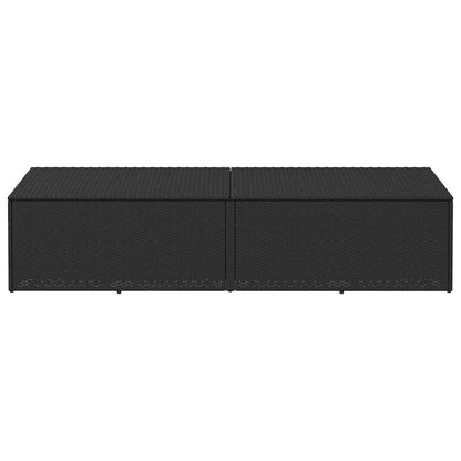 vidaXL Garden Storage Box Black 220x50x58 cm Poly Rattan