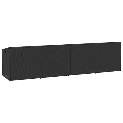 vidaXL Garden Storage Box Black 220x50x58 cm Poly Rattan