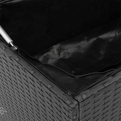vidaXL Garden Storage Box Black 220x50x58 cm Poly Rattan
