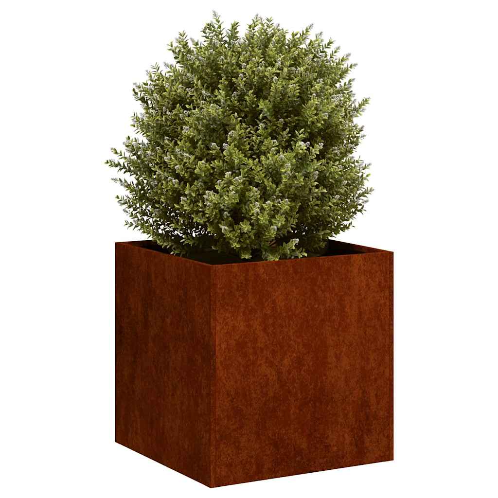 vidaXL Planter Rusty 40x40x40 cm Weathering Steel - Brown