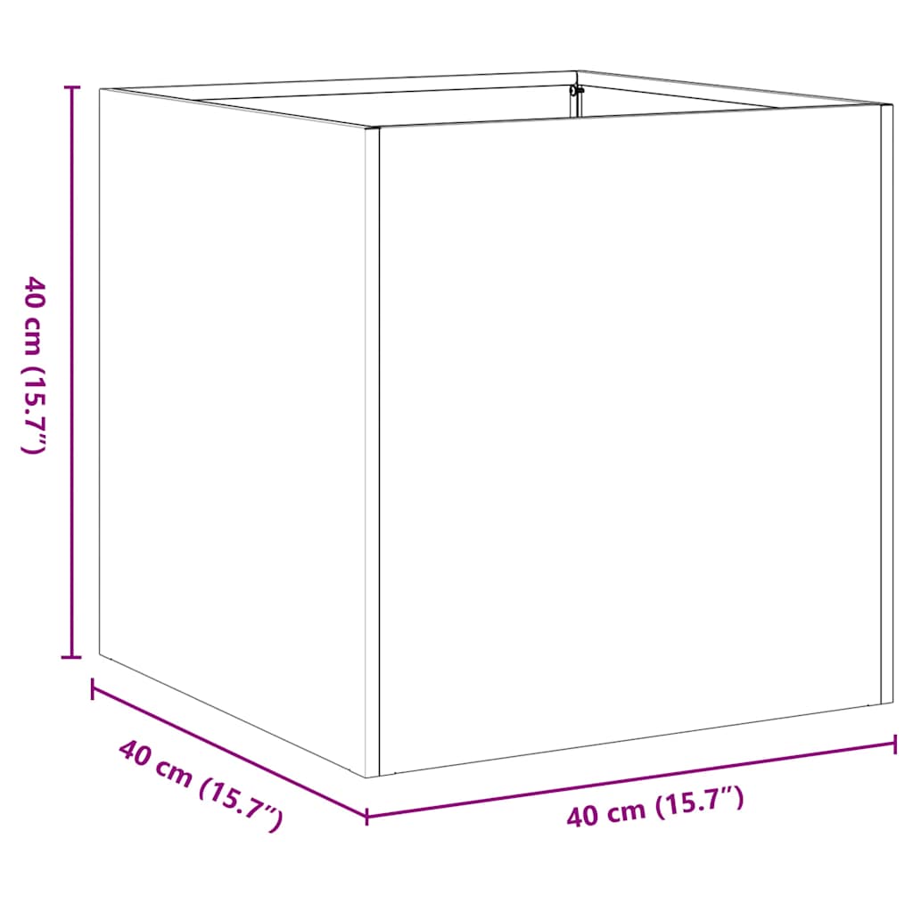 vidaXL Planter Rusty 40x40x40 cm Weathering Steel - Brown