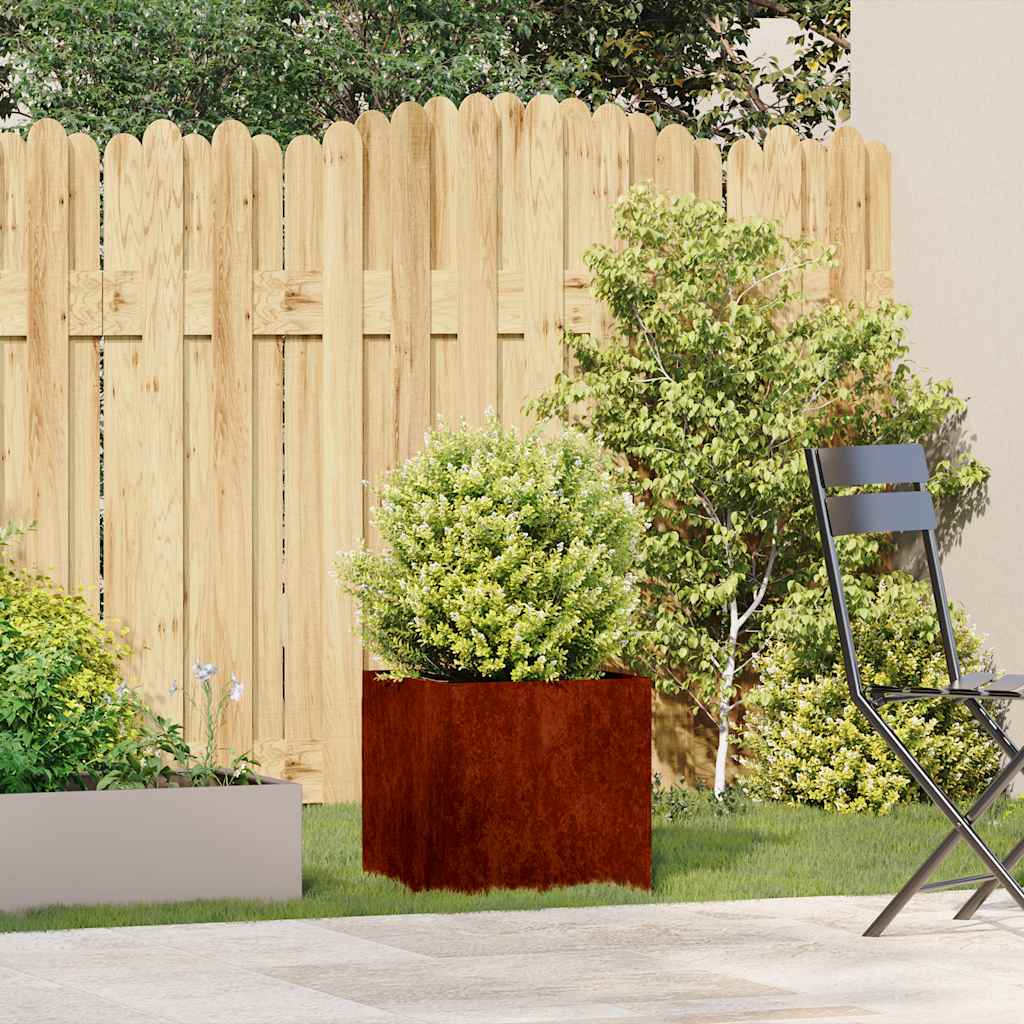 vidaXL Planter Rusty 40x40x40 cm Weathering Steel - Brown