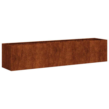 vidaXL Planter Rusty 200x40x40 cm Weathering Steel - Brown