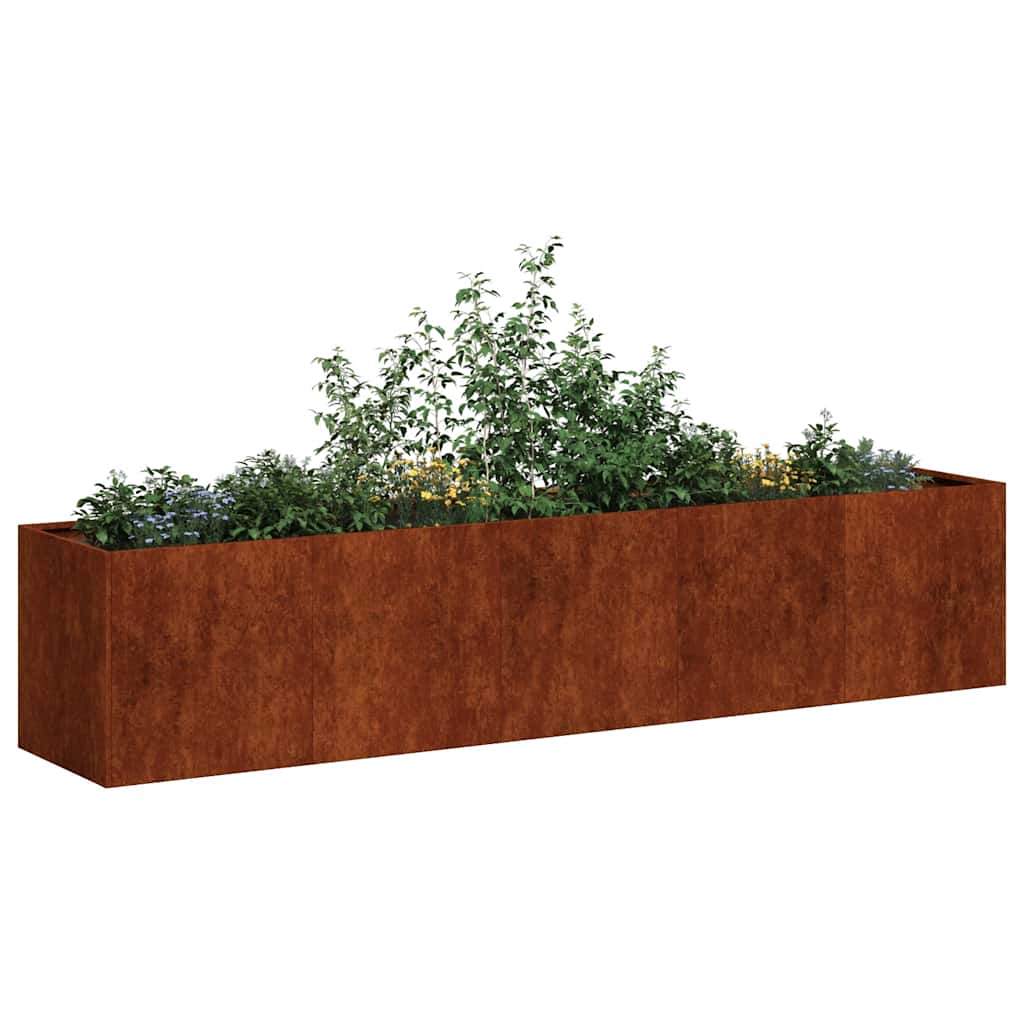 vidaXL Planter Rusty 200x40x40 cm Weathering Steel - Brown