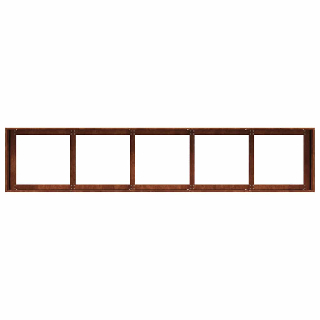 vidaXL Planter Rusty 200x40x40 cm Weathering Steel - Brown