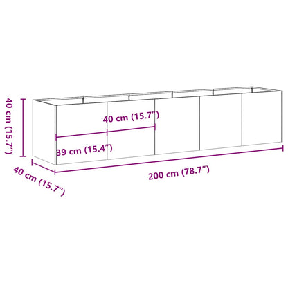 vidaXL Planter Rusty 200x40x40 cm Weathering Steel - Brown