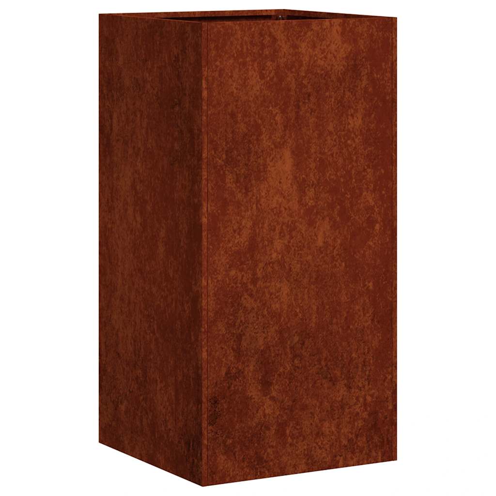 vidaXL Planter Rusty 40x40x80 cm Weathering Steel - Brown