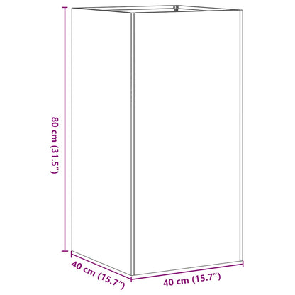 vidaXL Planter Rusty 40x40x80 cm Weathering Steel - Brown