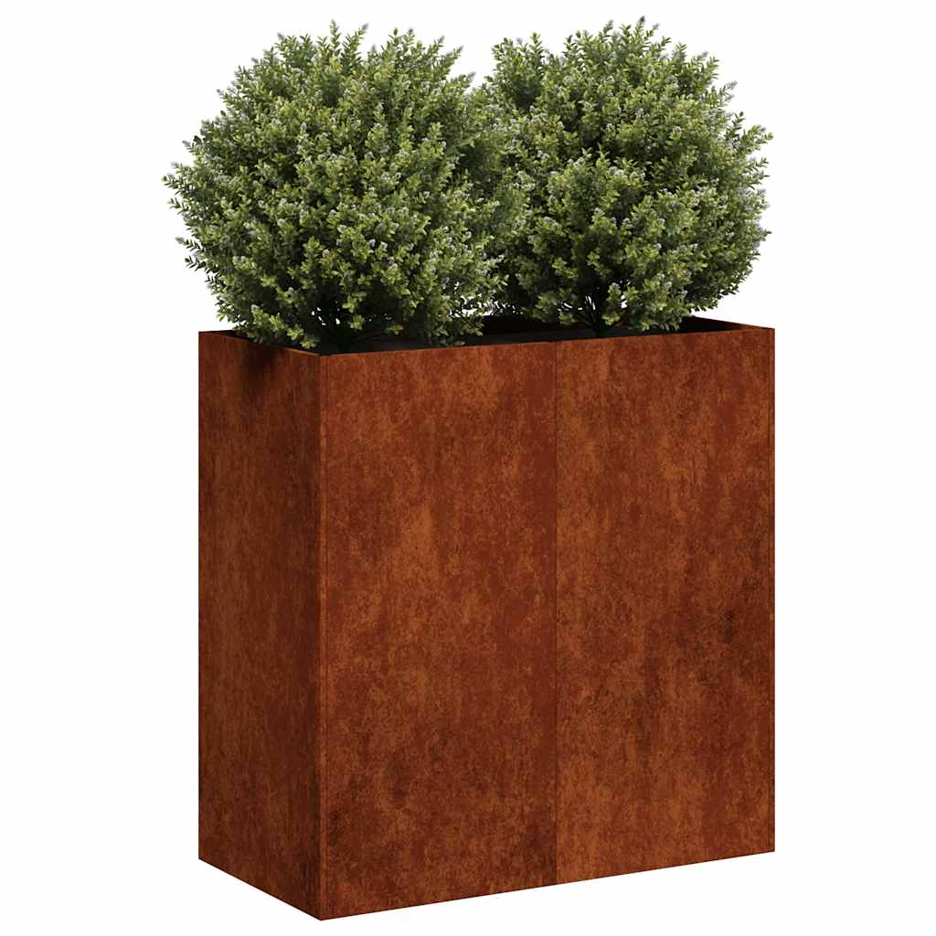 vidaXL Planter Rusty 80x40x80 cm Weathering Steel - Brown