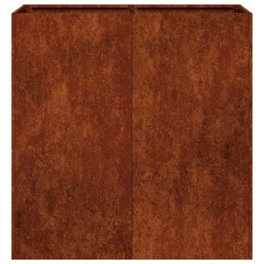 vidaXL Planter Rusty 80x40x80 cm Weathering Steel - Brown