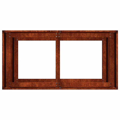 vidaXL Planter Rusty 80x40x80 cm Weathering Steel - Brown