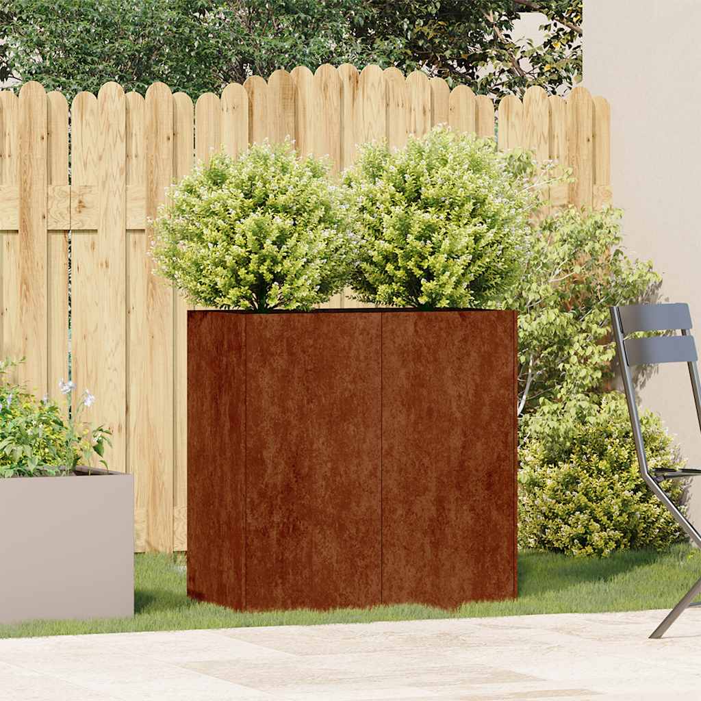 vidaXL Planter Rusty 80x40x80 cm Weathering Steel - Brown