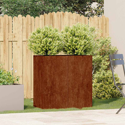 vidaXL Planter Rusty 80x40x80 cm Weathering Steel - Brown