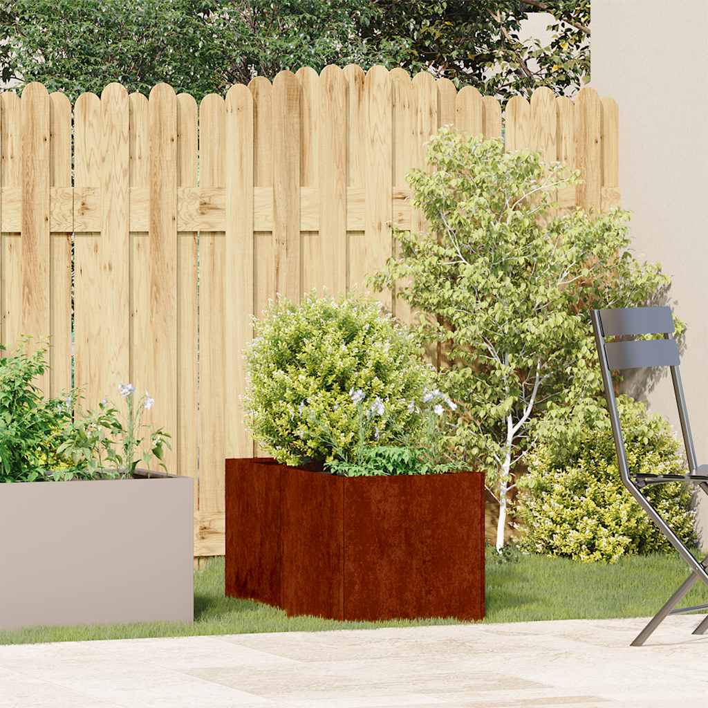vidaXL Planter Rusty 40x80x40 cm Weathering Steel - Brown