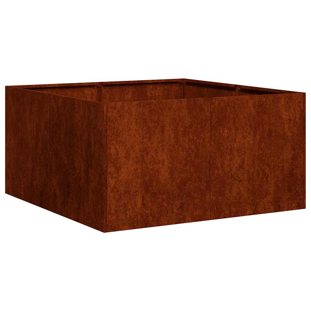 vidaXL Planter Rusty 80x80x40 cm Weathering Steel - Brown