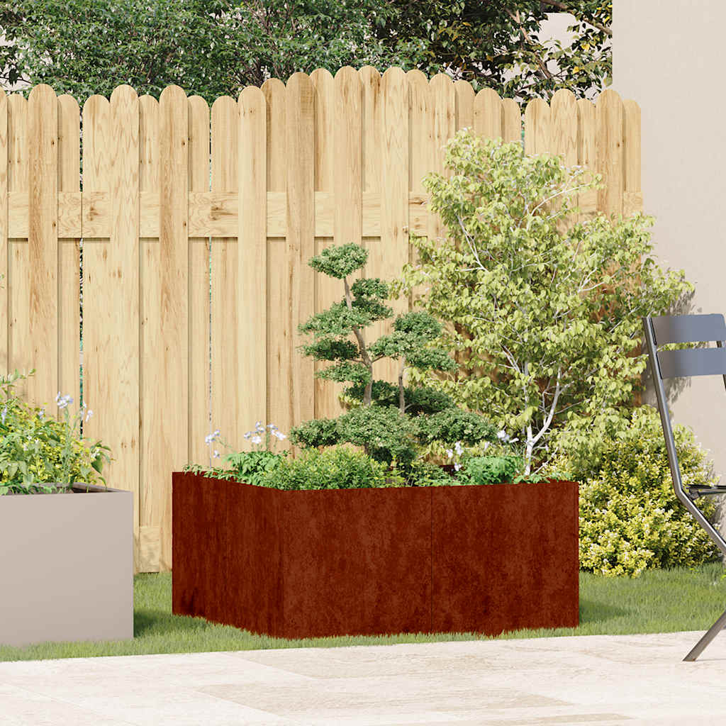 vidaXL Planter Rusty 80x80x40 cm Weathering Steel - Brown