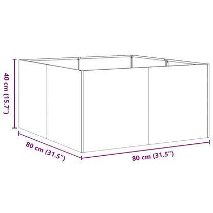 vidaXL Planter Rusty 80x80x40 cm Weathering Steel - Brown